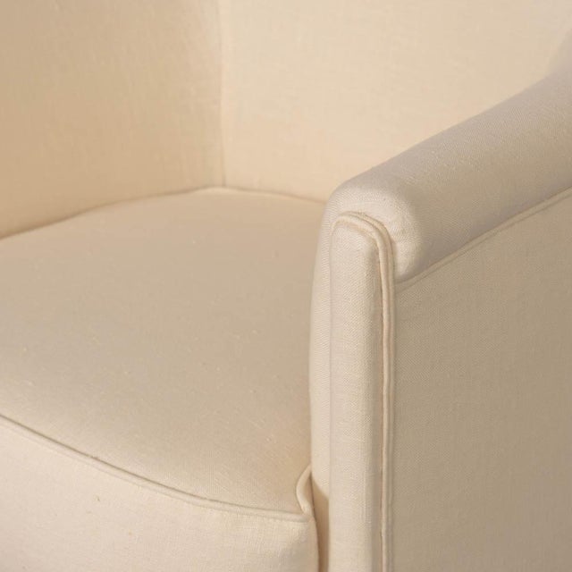 1930s French Club Chair in Linen For Sale - Image 12 of 14