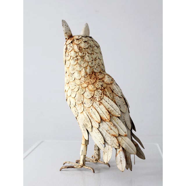 Mid-Century Brutalist Metal Owl Sculpture For Sale - Image 9 of 15