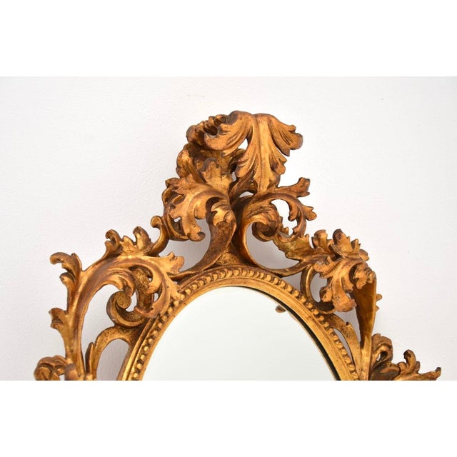 Antique Italian Rococo Gilt Wood Mirror, 1930s For Sale - Image 4 of 10