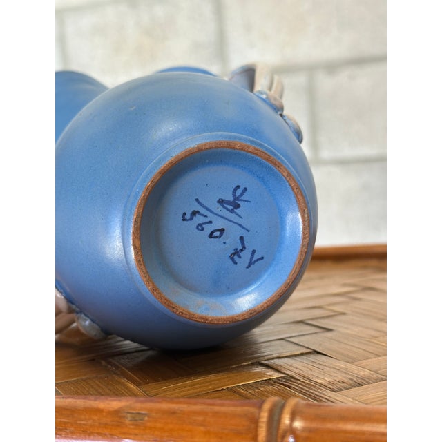 Gabriel Burmeister Handled Blue and White Earthenware Vase, Sweden, 1930s For Sale - Image 10 of 10