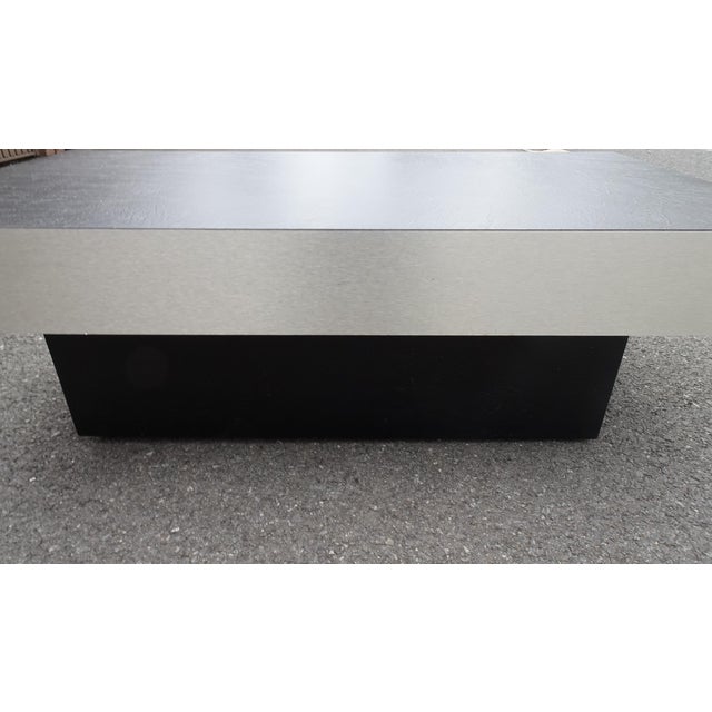 Minimalist Brushed Aluminium Coffee Table from Roche Bobois, 1970s For Sale - Image 18 of 18