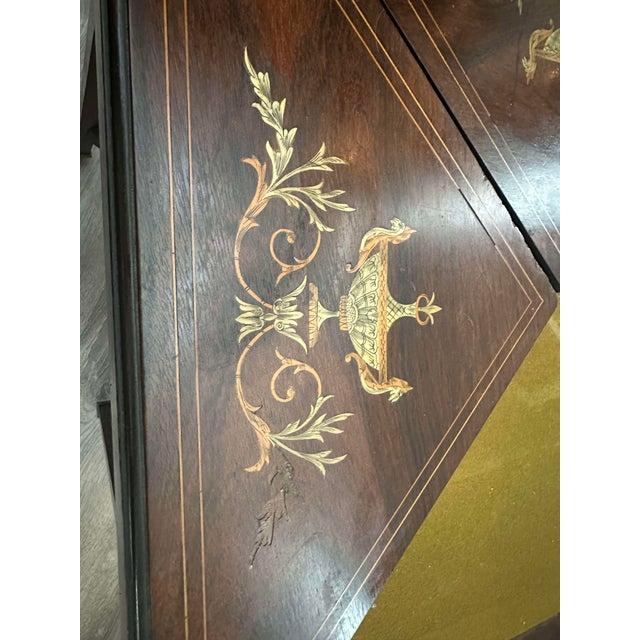 Early 20th Century Louis XVI Style Inlaid Handkerchief Card - Game Table For Sale - Image 10 of 12