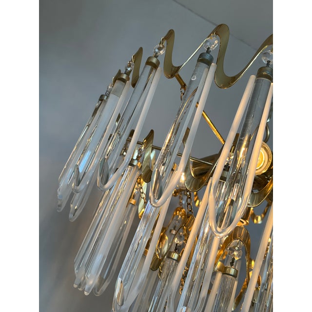 Vintage Art Deco Style Crystal Chandelier, 1970s For Sale - Image 12 of 14