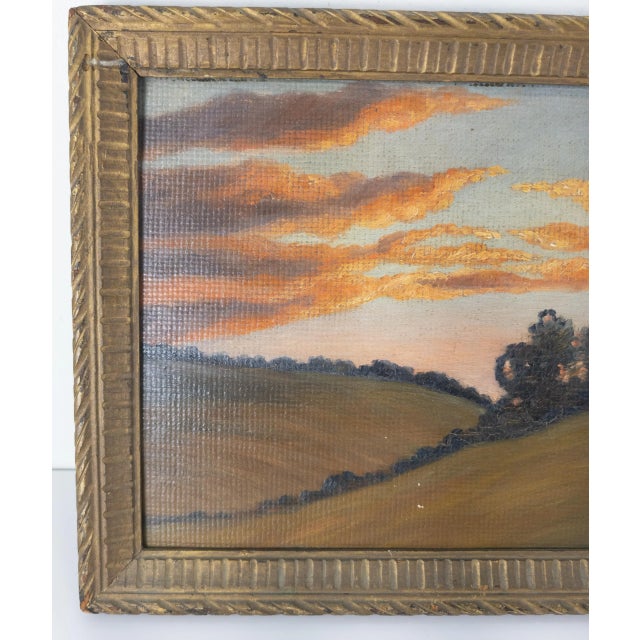 American Early 20th Century Folky American Luminist Landscape Painting Signed For Sale - Image 3 of 7