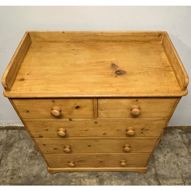 19th Century Antique English Pine Chest of Drawers For Sale - Image 5 of 8