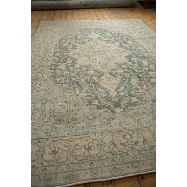 1950s Vintage Persian Tabriz Arrowed Medallion Wool Carpet For Sale - Image 12 of 12