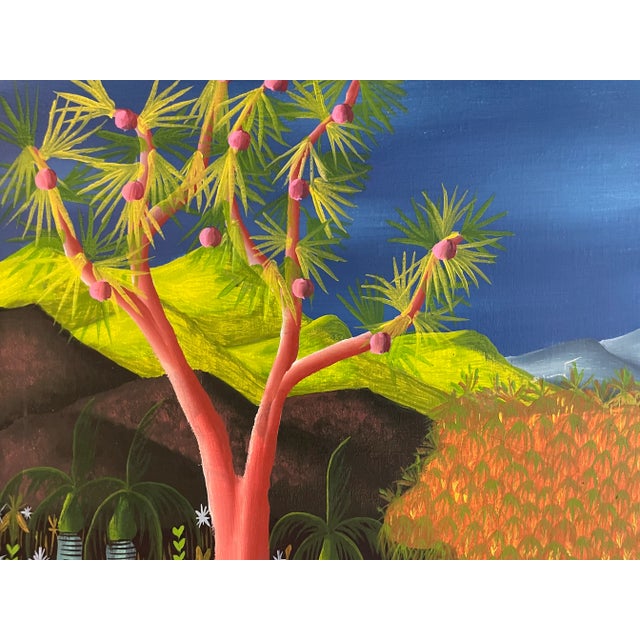 1980's Haitian Landscape Painting Signed J. Guercin | Chairish