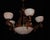 Metal Art Deco Six-Light Chandelier in Brass and Tinted Glass, 1930 For Sale - Image 7 of 18