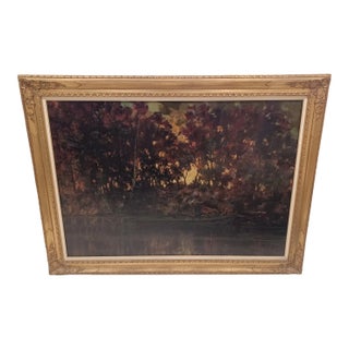 Vintage Landscape Oil Painting on Board Signed Guiseppe Pessina For Sale