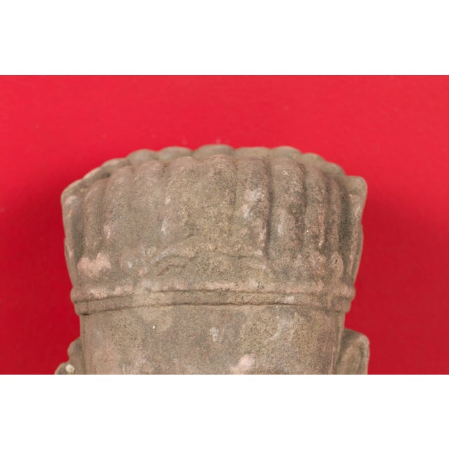 Mid 19th Century Chinese Qing Dynasty Period Carved Head Sculpture of an Official For Sale - Image 4 of 11