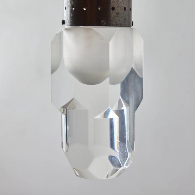 Stilnovo 1960s Faceted Diffuser Pendant Lamp Attributed to Stilnovo For Sale - Image 4 of 12