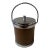 Vintage Small Ice Bucket With Chrome Accents and Leather For Sale