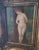 Delicate antique French Rococo oil painting depicting a graceful female nude standing beside a tree in a lush forest...