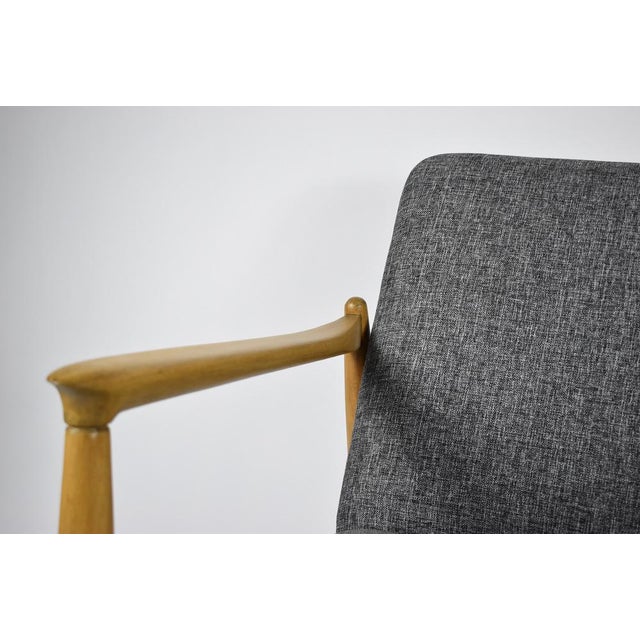 Vintage Grey Fabric Armchair by E. Homma, 1960s For Sale - Image 14 of 15
