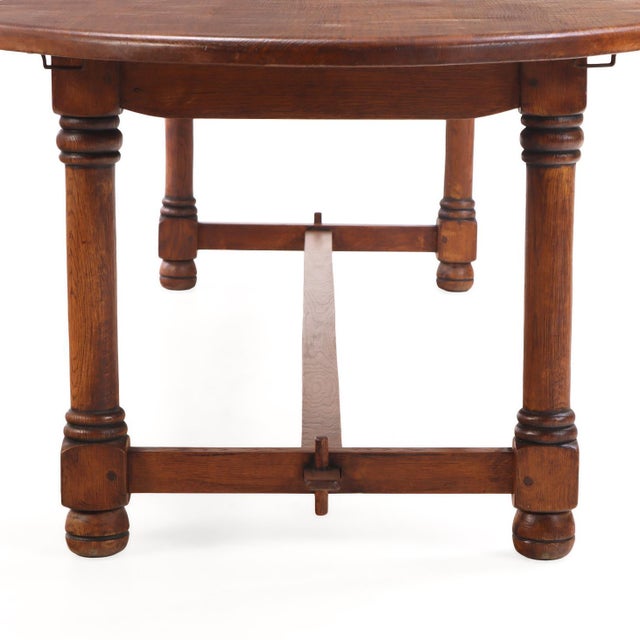 1950s Unusual French Oak Oblong Dining Table, C. 1950 For Sale - Image 5 of 6