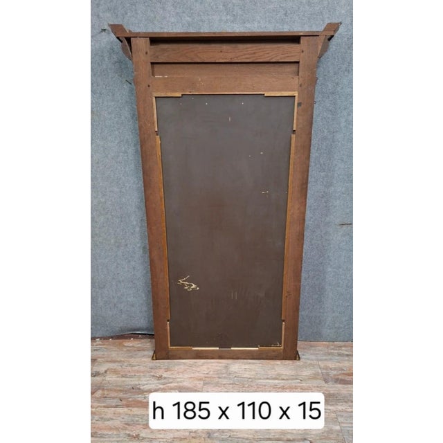Antique Fireplace Mirror in Carved Oak, 1890s For Sale - Image 4 of 9
