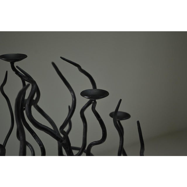 Brutalist Black Tree of Life Candleholder, 1970s For Sale - Image 6 of 9