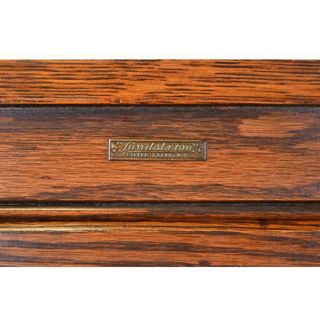 Brown Antique Arts & Crafts Oak Five-Stack Barrister Bookcase by Lundstrom, Circa 1920s For Sale - Image 8 of 13