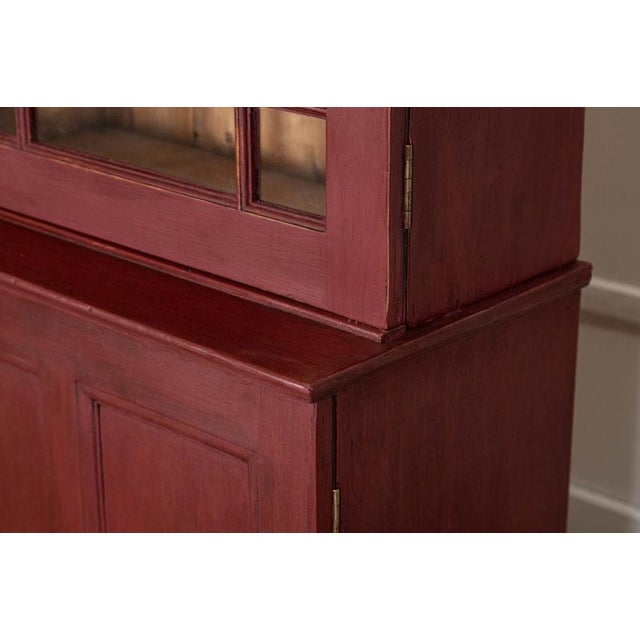 Large Antique English Pine Glazed Bookcase, 1890 For Sale - Image 13 of 17