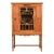 Berkey & Gay Style Antique English Jacobean Carved Walnut and Burl Wood Bookcase or Bar Cabinet, Circa 1920s For Sale
