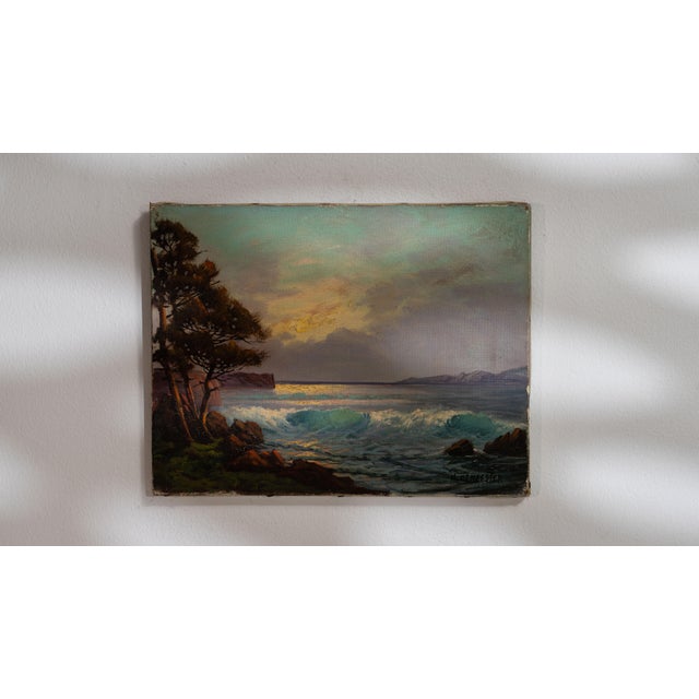Early 20th Century Belgium Burnt Orange Canvas Painting For Sale - Image 4 of 15