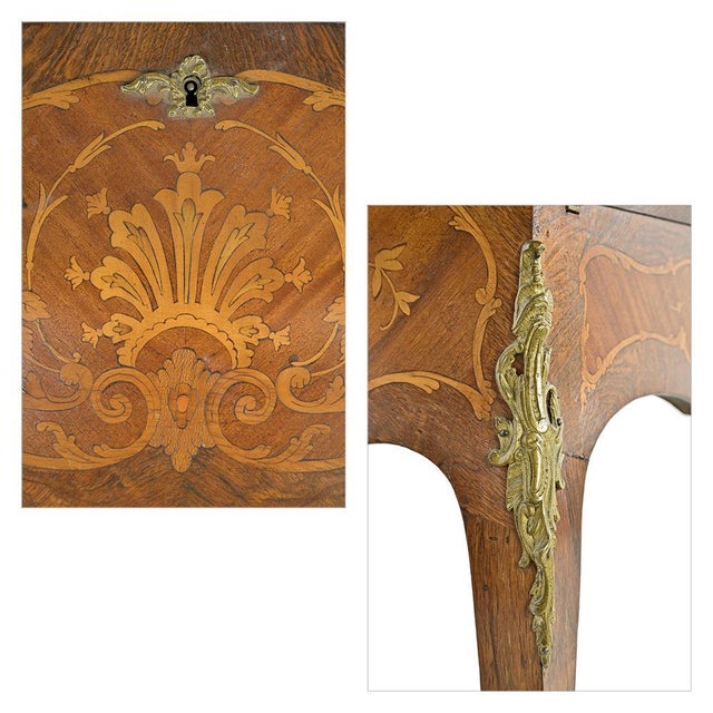 Louis XV Lady's Desk in Floral Marquetry For Sale - Image 3 of 7