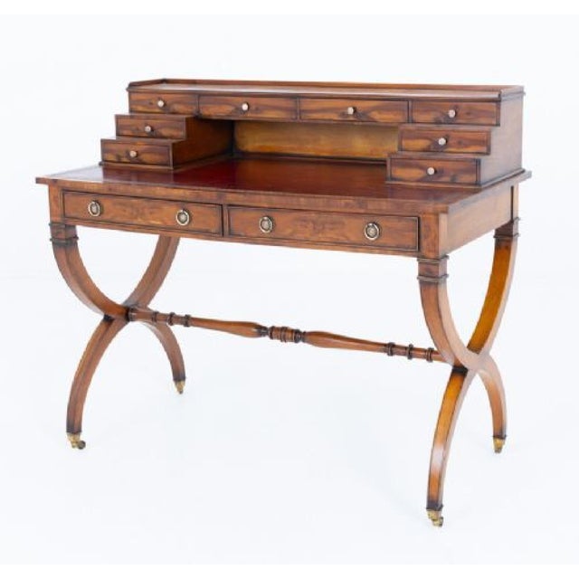 Metal Regency Revival Bonheur Du Jour Desk in Mahogany, 1920s For Sale - Image 7 of 11