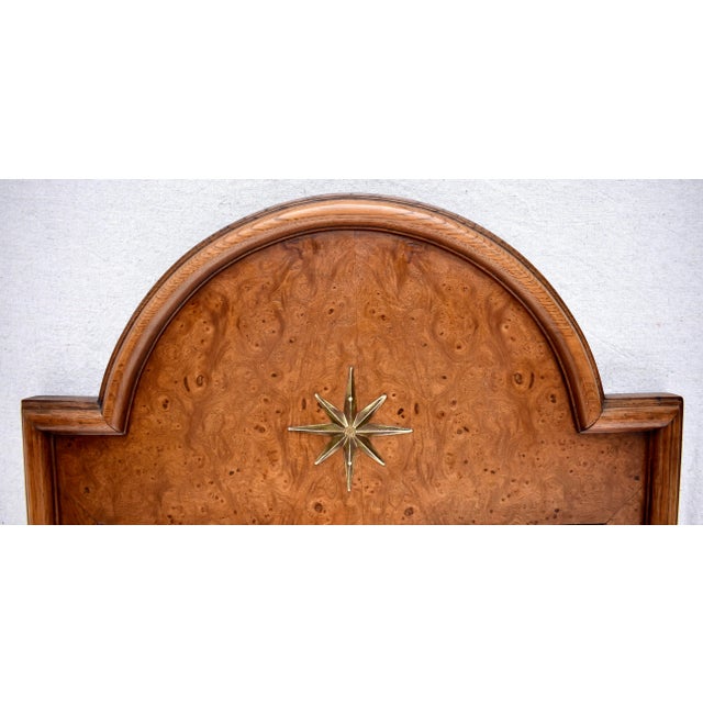 Mid 20th Century Italian Burl Olive Arched Beveled Wall Mirrors For Sale In Philadelphia - Image 6 of 10