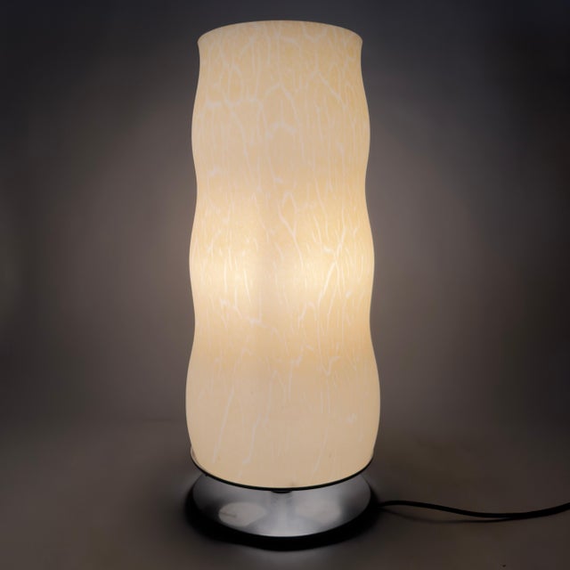 Large Modernist Opal Murano Glass Table Lamp For Sale - Image 5 of 13