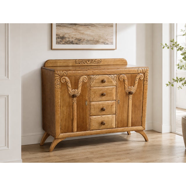 Mid-Century Oak Sideboard, 1930s For Sale - Image 3 of 18