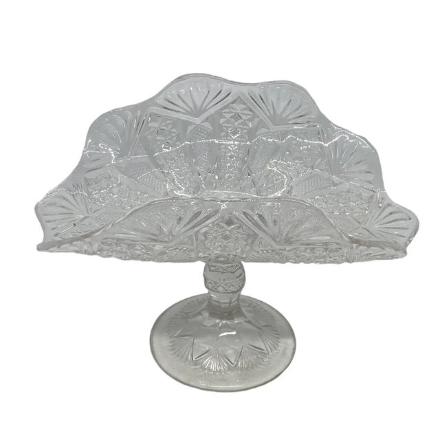 American Late 19th Century American Pattern Pressed Glass Footed Banana Stand For Sale - Image 3 of 13