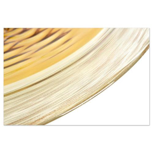 Large Golden Amber Colored Glass Dish For Sale - Image 4 of 8