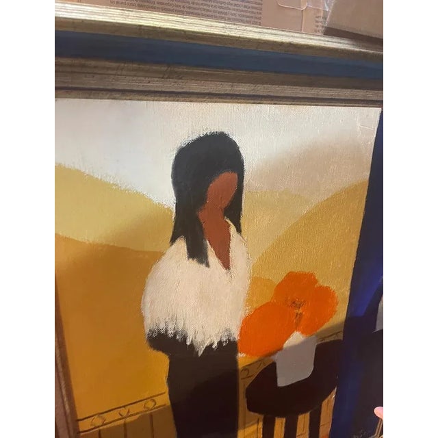1990s Original Maurice Potier Oil on Canvas | Signed French Contemporary Portrait Painting, Circa 1991 For Sale - Image 5 of 12