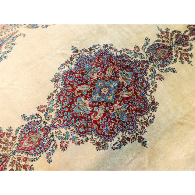 Persian Vintage Handmade Persian Kirman Rug. 9'x 12' For Sale - Image 3 of 12