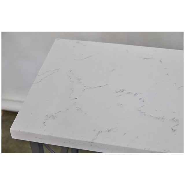 Traditional Iron Console With Marble Top For Sale - Image 3 of 6