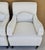 Baker Furniture English Country Scroll Arm Lounge Chairs in White Herringbone Casters Pair For Sale - Image 10 of 17
