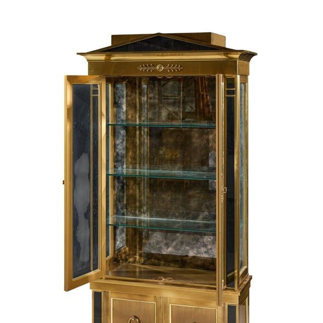 Mastercraft Mastercraft Neoclassical Brass and Glass Vitrine Cabinet For Sale - Image 4 of 7