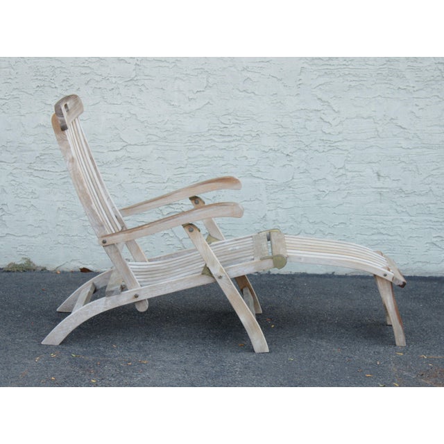 Andrew Teak Folding Steamer Lounge Chair Chairish