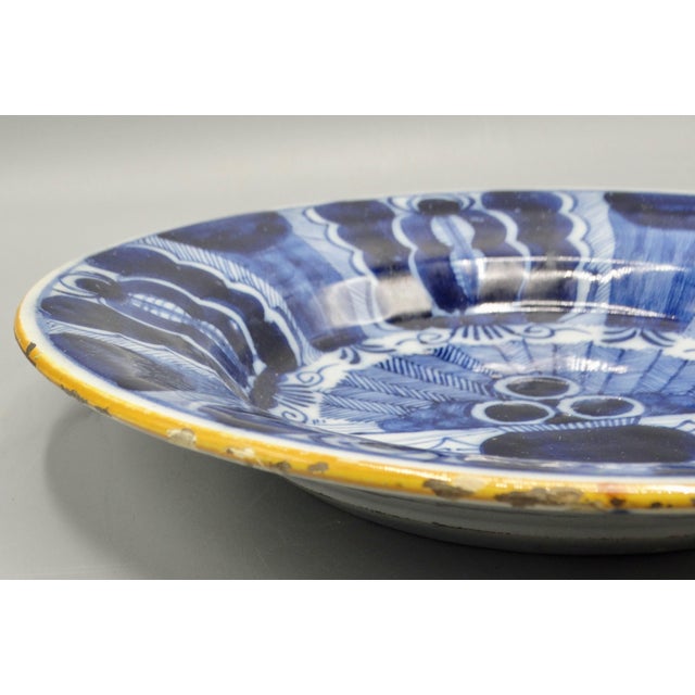 18th-Century Delft Peacock Plate Maker's Mark For Sale - Image 6 of 10