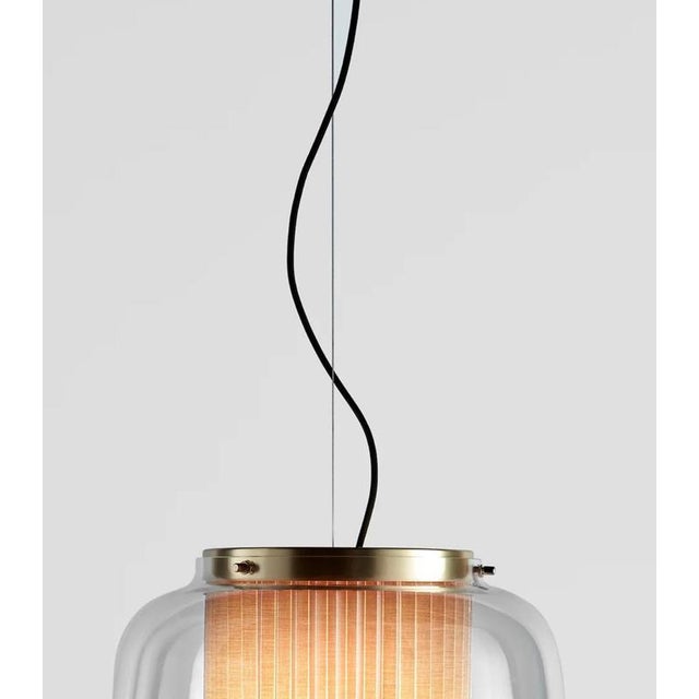 Contemporary Manila T Pe Beige Textile Suspension Lamp by Sebastian Herkner for Parachilna For Sale - Image 3 of 14