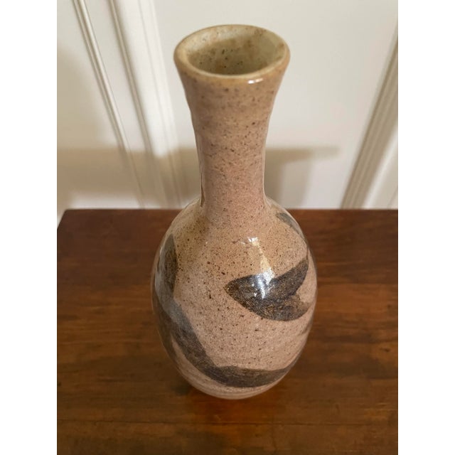 Abstract Southwest Studio Art Pottery Vase in Blush, Peach, Brown For Sale - Image 9 of 12