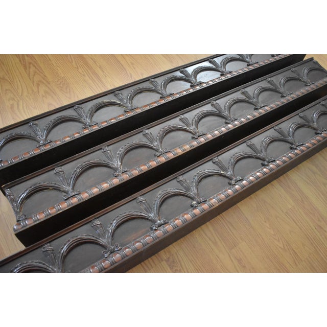 Set of 3 Antique Wood Window Cornices For Sale - Image 4 of 10