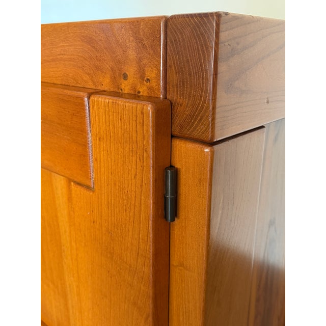 Brown Vintage 1970s French Maison Regain Elm Cabinet, Attributed For Sale - Image 8 of 15