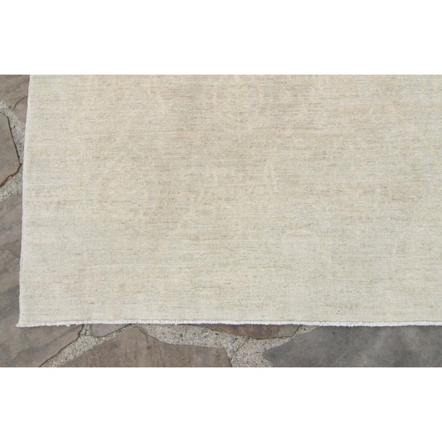 Contemporary Allover Botanical Neutral Pistachio Hand Knotted Rug - 8’2” X 10’2” For Sale In Los Angeles - Image 6 of 11