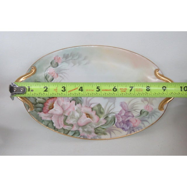Ceramic Gda Limoges France Porcelain Plate Hand Painted With Gilded Handles 4728c For Sale - Image 7 of 10