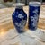 Asian Pair of Vintage Miniature Blue and White Floral Asian Style Vases For Sale - Image 3 of 5