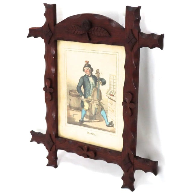 This Really is a Beautiful Antique American Victorian Era Folk Art Picture Frame. Circa Late 19th Century. It is...
