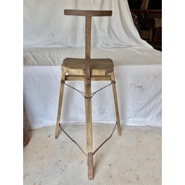 Late 19th Century French Wood and Iron Artist Work Chair For Sale - Image 10 of 13
