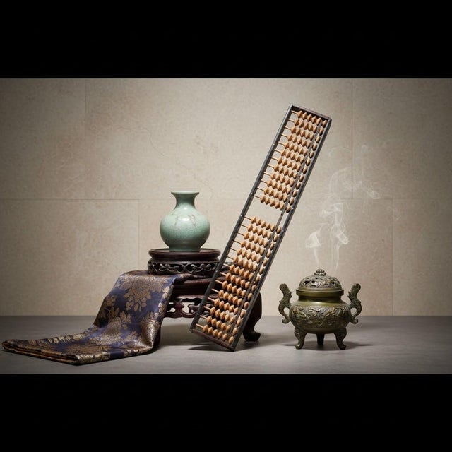 Antique Japanese Soroban Abacus-Wood Counting Frame-Meiji Taisho Office-Library For Sale - Image 10 of 11