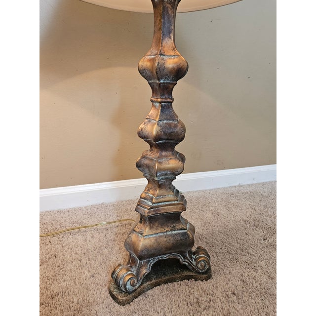 Traditional Vintage Ethan Allen Copper Verdigris Finish Table Lamps - a Pair For Sale - Image 3 of 10